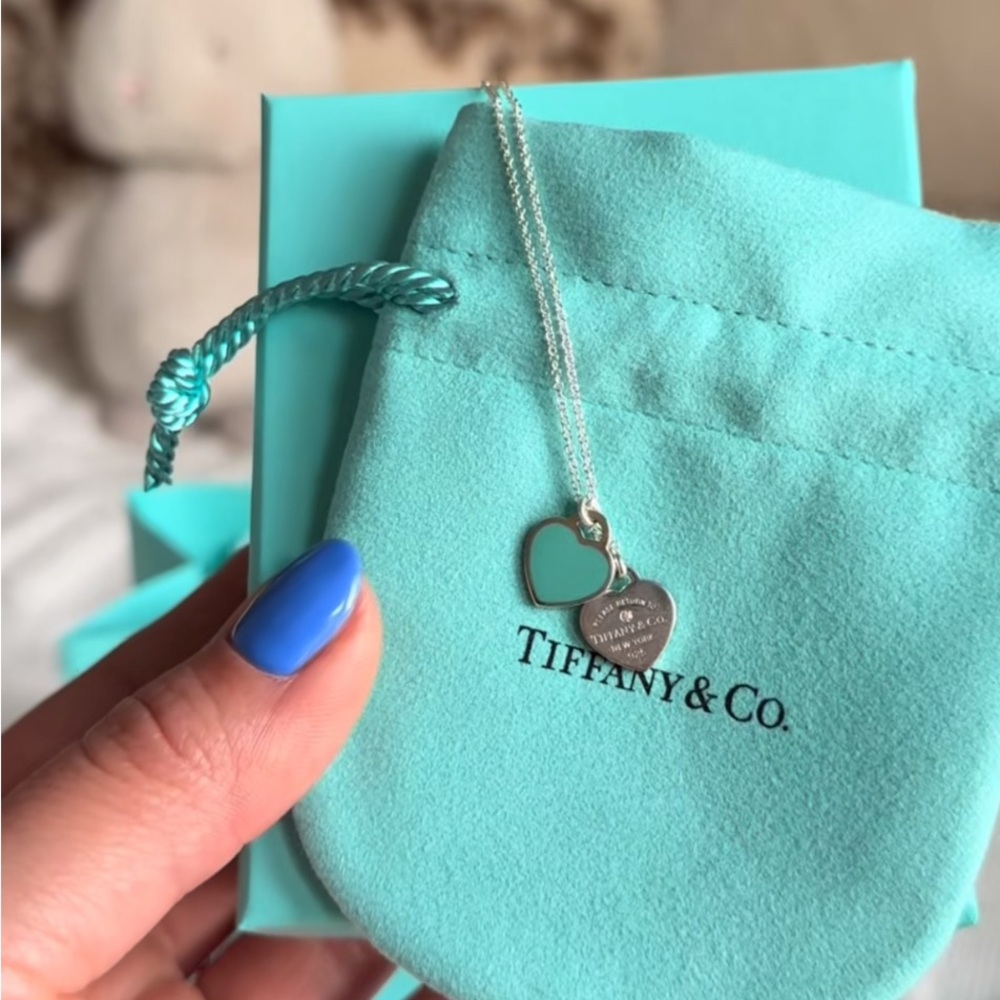 Tiffany & Co. Silver and Blue Heart Pendant
